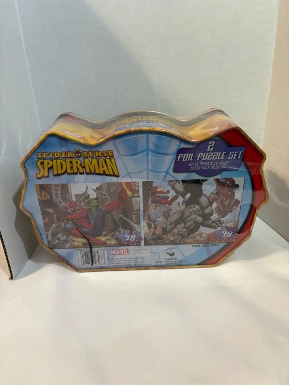 Marvel Spiderman -‎ 2 Foil Puzzle Set. 48 PCS Each with tin (2013) New/Sealed